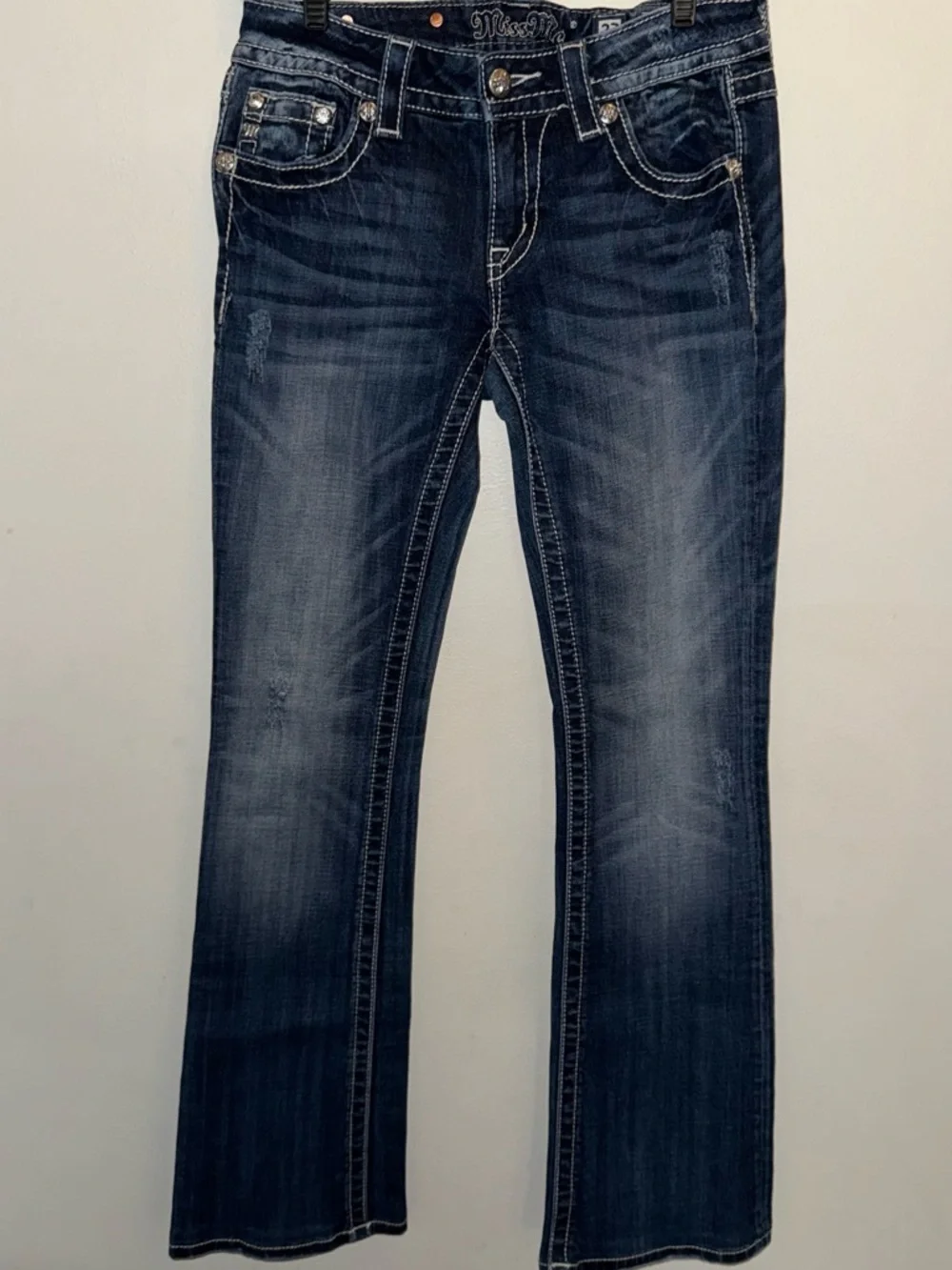 Miss Me Signature Boot Cut Embellished Blue Bootcut Jeans Women’s Size 27